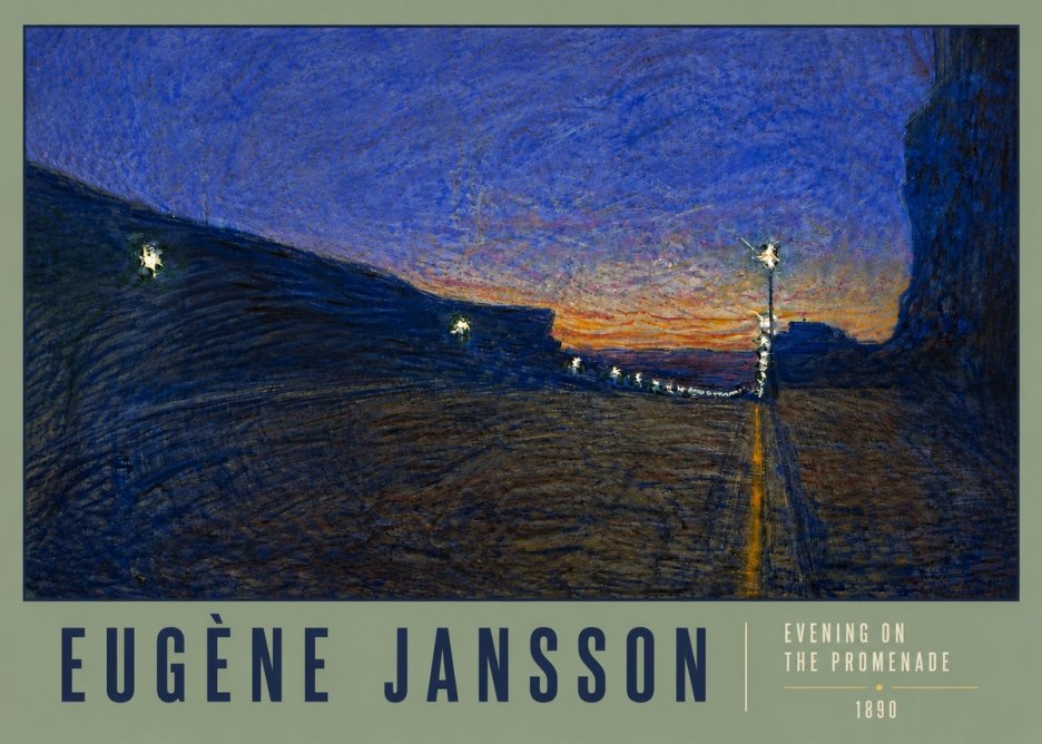 Eugène Jansson Evening on the Promenade No6 - Poster