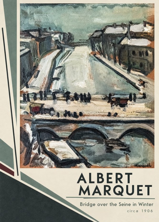 Albert Marquet Bridge over the Seine in Winter No2 - Poster