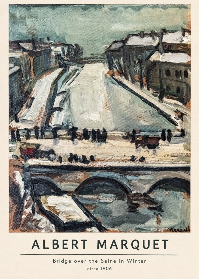 Albert Marquet Bridge over the Seine in Winter No6 - Poster