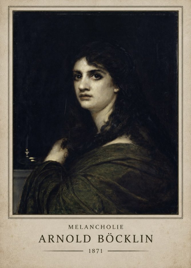 Arnold Böcklin Melancholie No1 - Poster