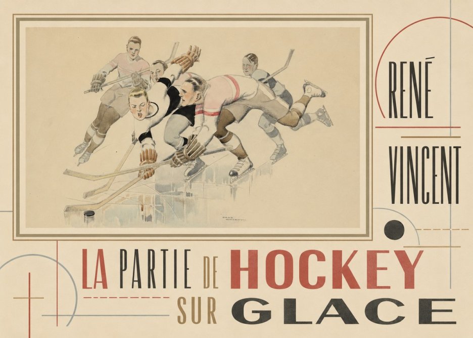 René Vincent La Partie De Hockey Sur Glace No5 - Poster