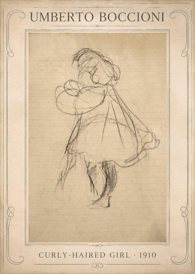 Umberto Boccioni Curly-haired Girl No1 - Poster