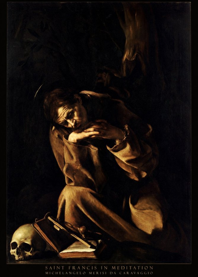 Michelangelo Merisi da Caravaggio Saint Francis in Meditation II No4 - Poster