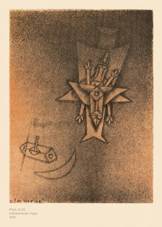 Paul Klee Kollidierende Vögel No5 - Poster
