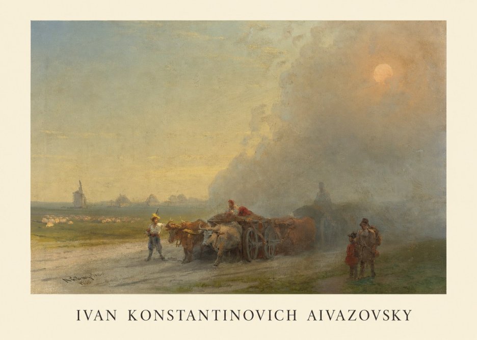 Ivan Konstantinovich Aivazovsky Landscape with Oxen No1 - Poster
