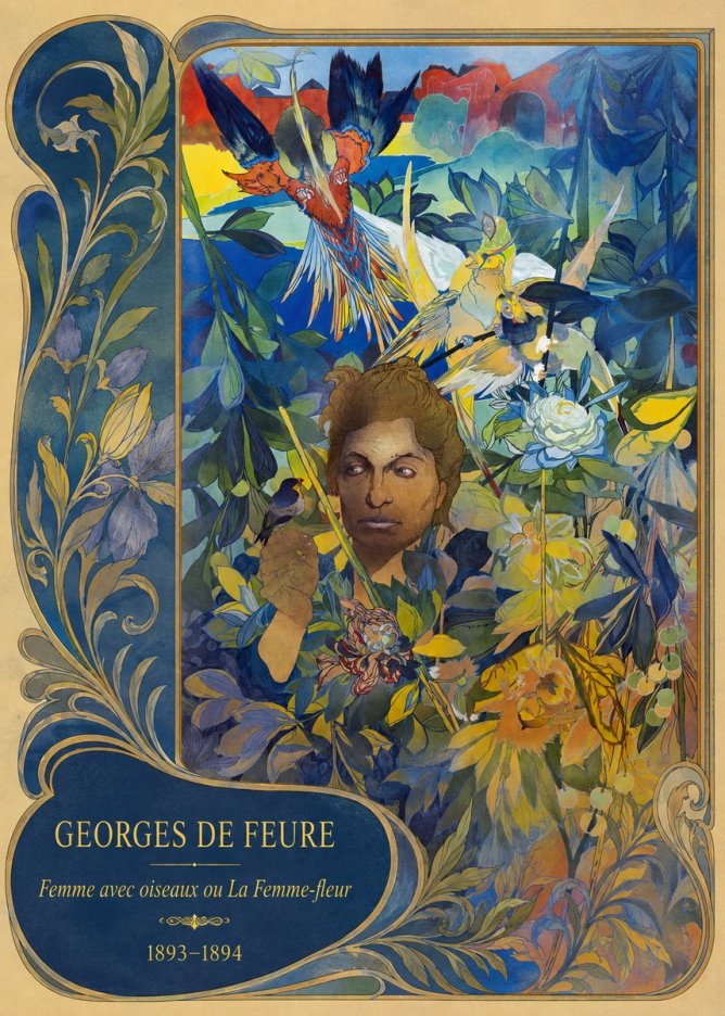 Georges de Feure Femme Avec Oiseaux Ou La Femme-fleur No2 - Poster