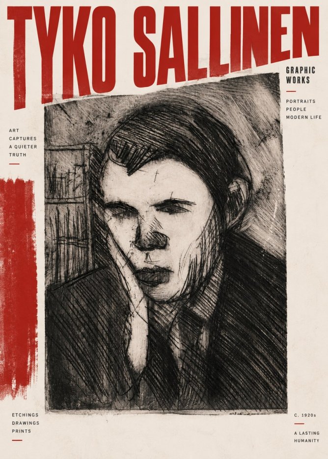 Tyko Sallinen Portrait of a Young Man No2 - Poster