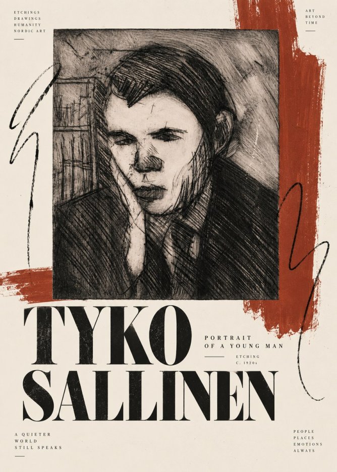 Tyko Sallinen Portrait of a Young Man No6 - Poster