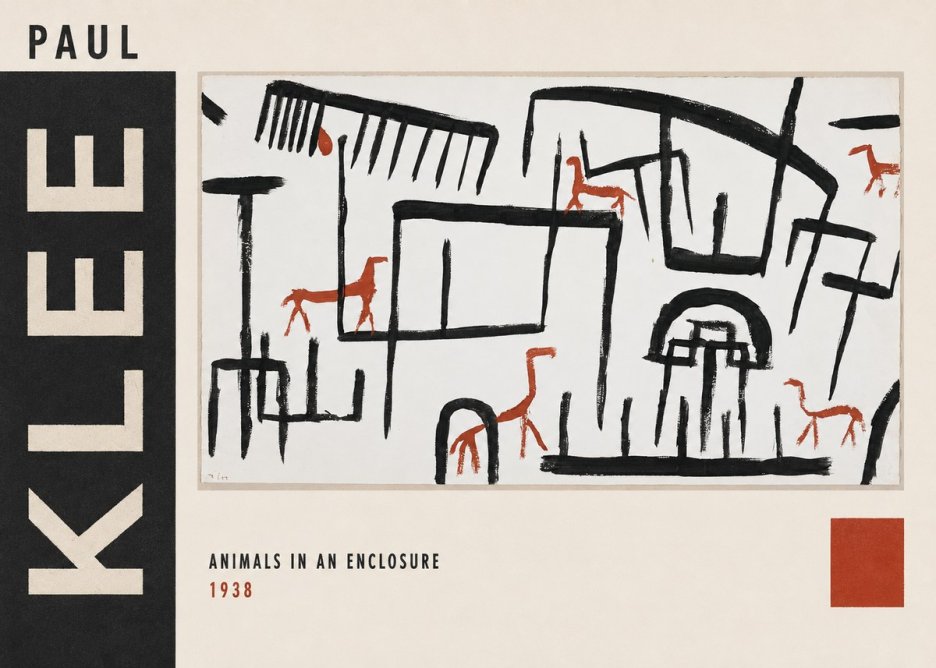 Paul Klee Animals in an Enclosure No3 - Poster