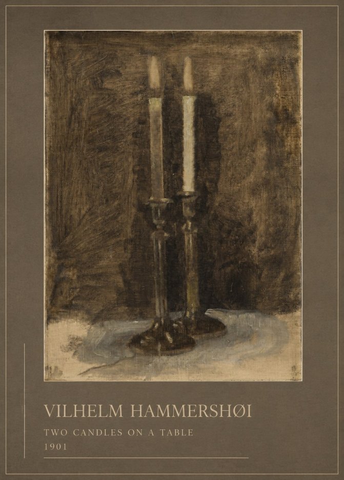 Vilhelm Hammershøi Two Candles on a Table No1 - Poster