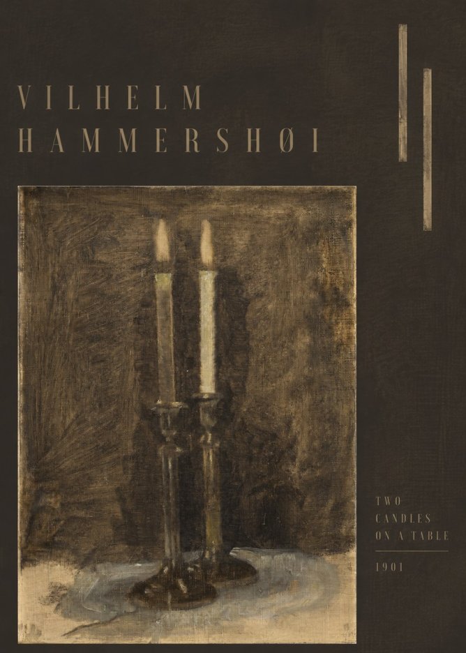 Vilhelm Hammershøi Two Candles on a Table No6 - Poster