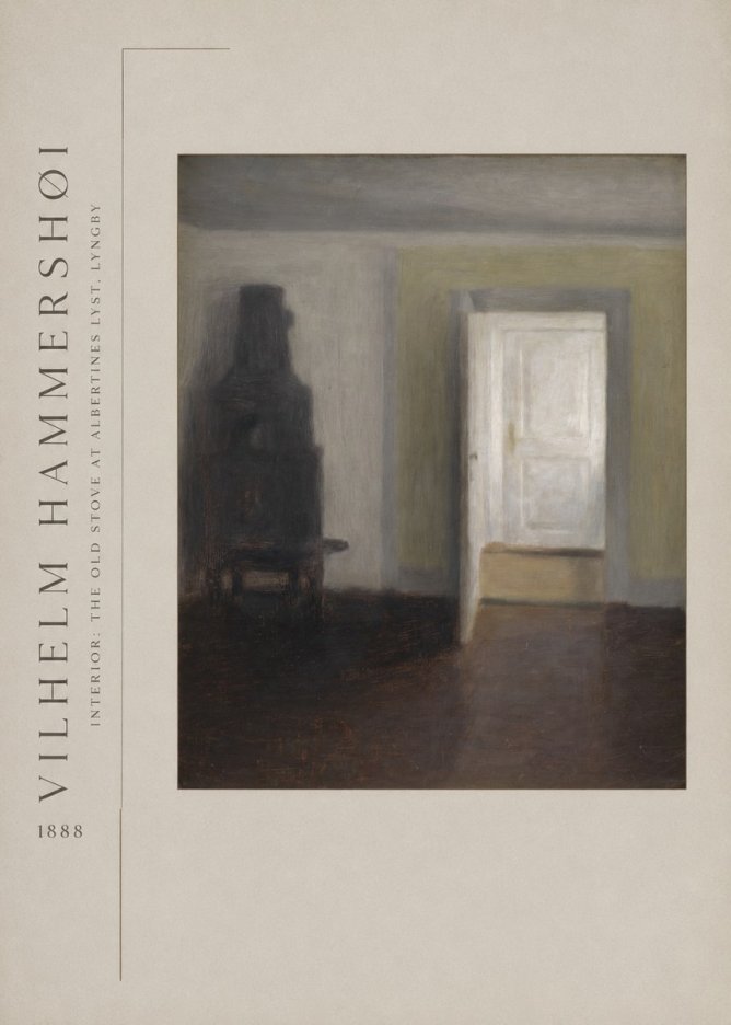 Vilhelm Hammershøi Interior: the Old Stove at Albertines Lyst, Lyngby No2 - Poster