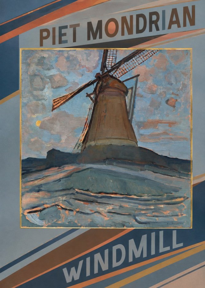 Piet Mondrian Windmill No3 - Poster