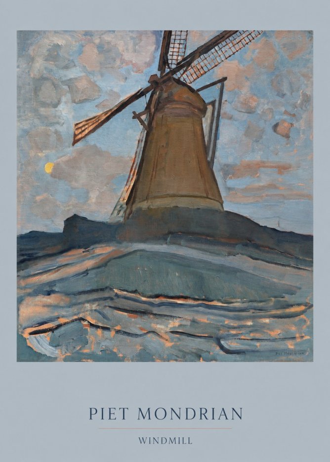 Piet Mondrian Windmill No6 - Poster