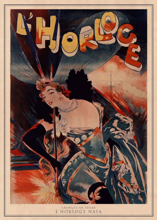 Georges de Feure L'horloge Naya No3 - Poster