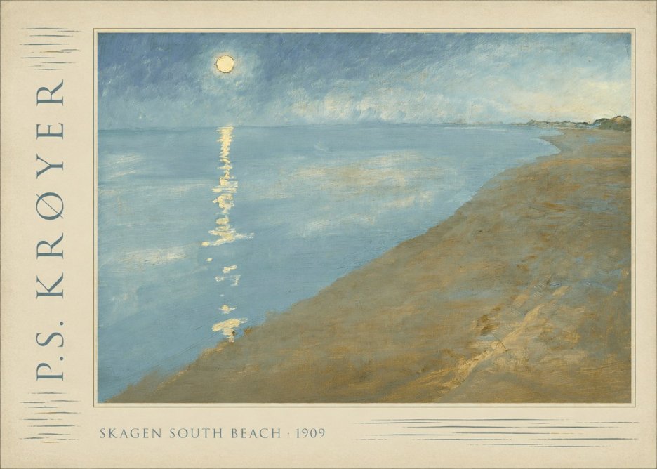 P.S. Krøyer Skagen South Beach · 1909 No2 - Poster