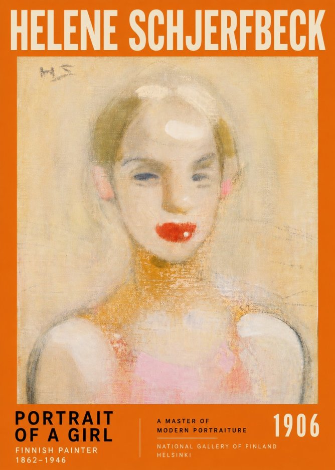 Helene Schjerfbeck Portrait of a Girl No6 - Poster