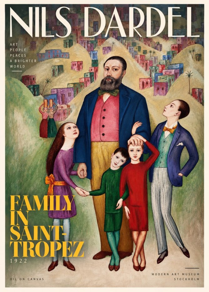Nils Dardel Family in Saint-tropez No3 - Poster