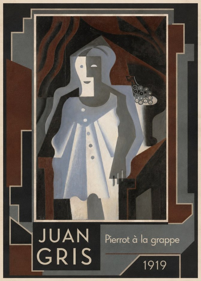 Juan Gris Pierrot À La Grappe No1 - Poster