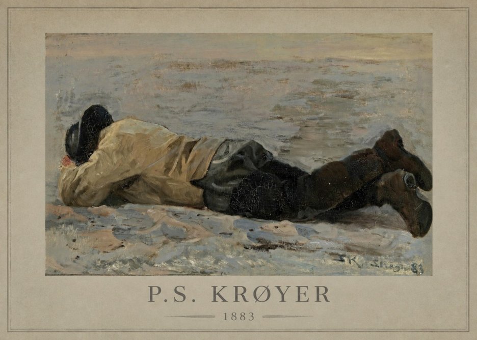 P.S. Krøyer Fisherman Lying on the Beach No1 - Poster