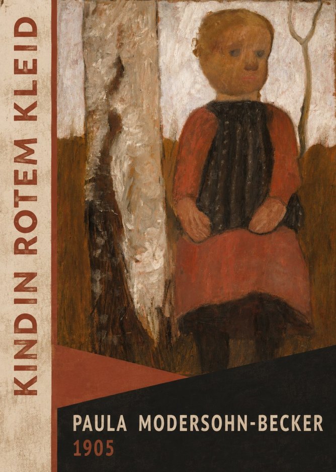 Paula Modersohn-Becker Kind in Rotem Kleid No3 - Poster