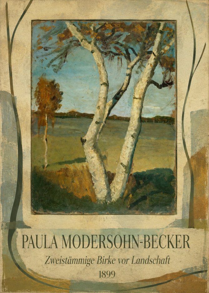 Paula Modersohn-Becker Zweistämmige Birke Vor Landschaft No4 - Poster
