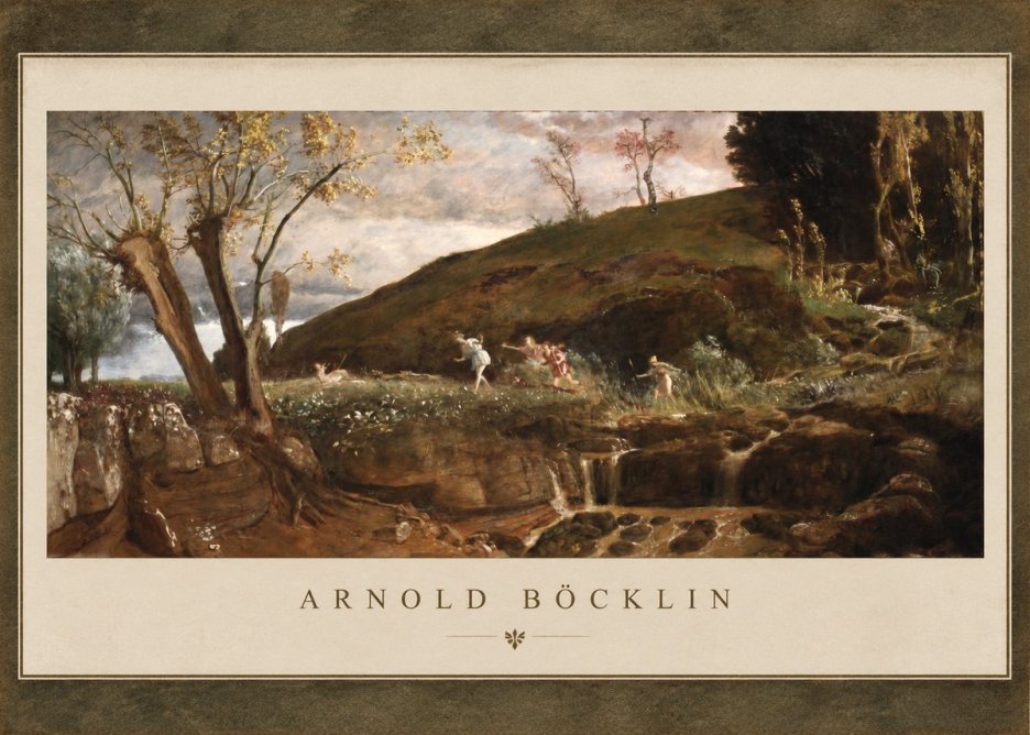 Arnold Böcklin Nymphs and Satyr No1 - Poster