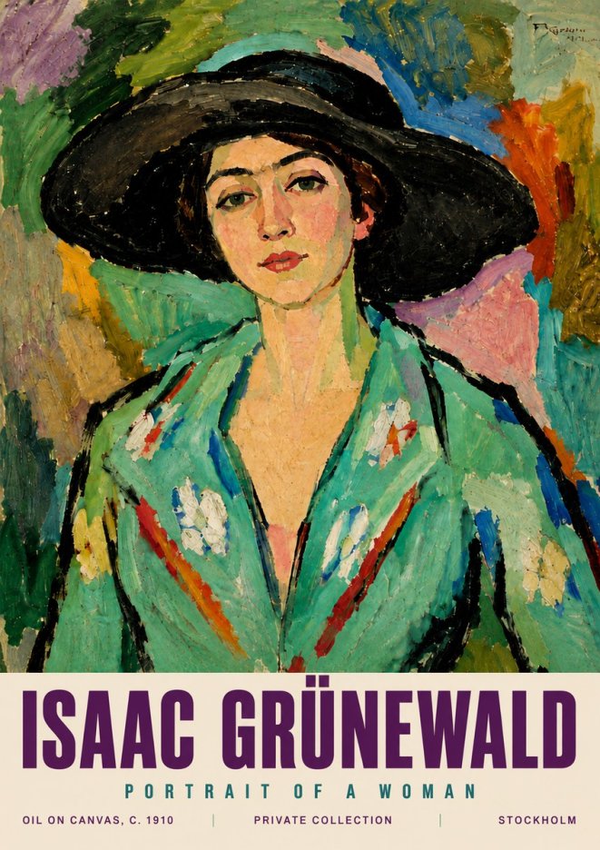 Isaac Grünewald Portrait of a Woman No6 - Poster