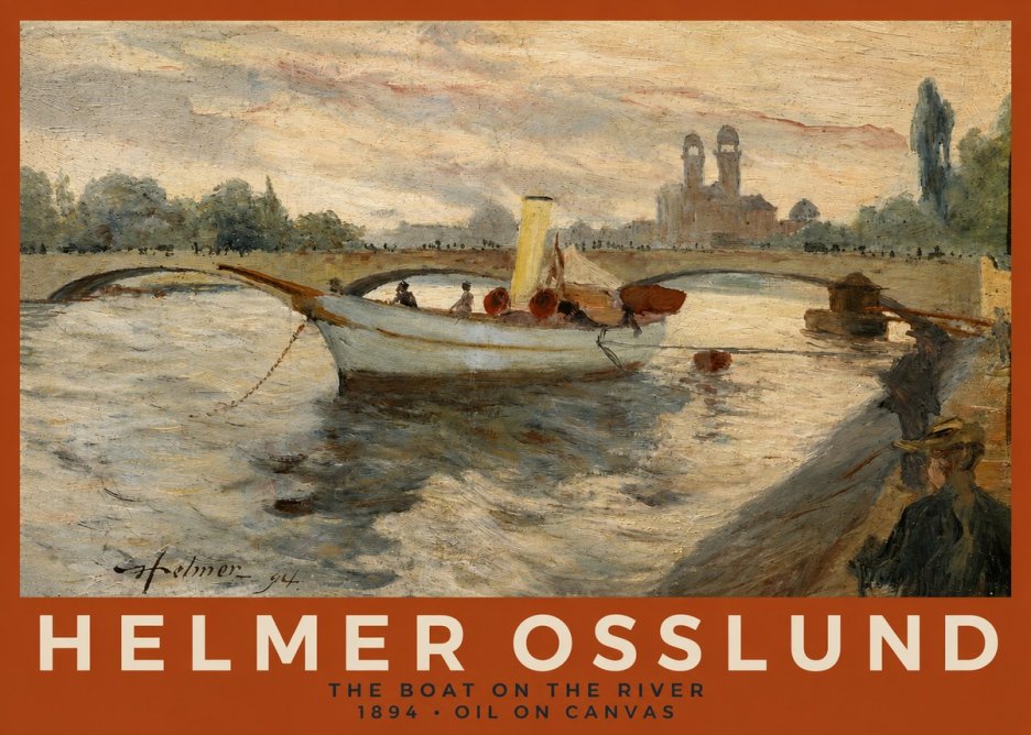 Helmer Osslund The Boat on the River No2 - Poster