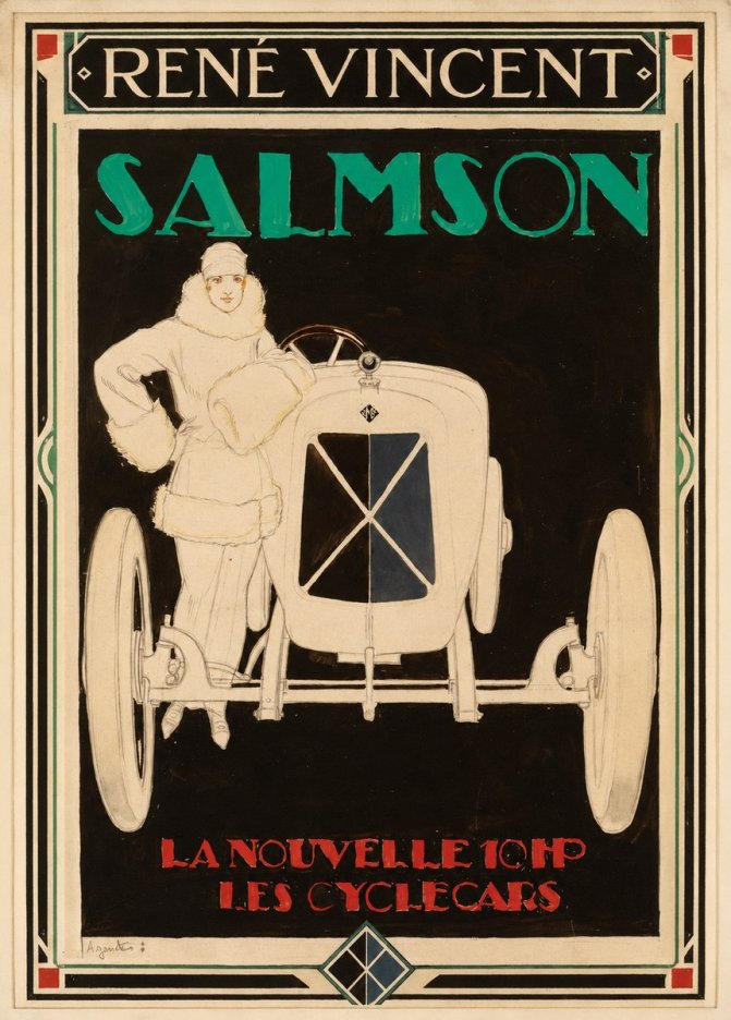 René Vincent Salmson La Nouvelle 10Hp Les Cyclecars No2 - Poster