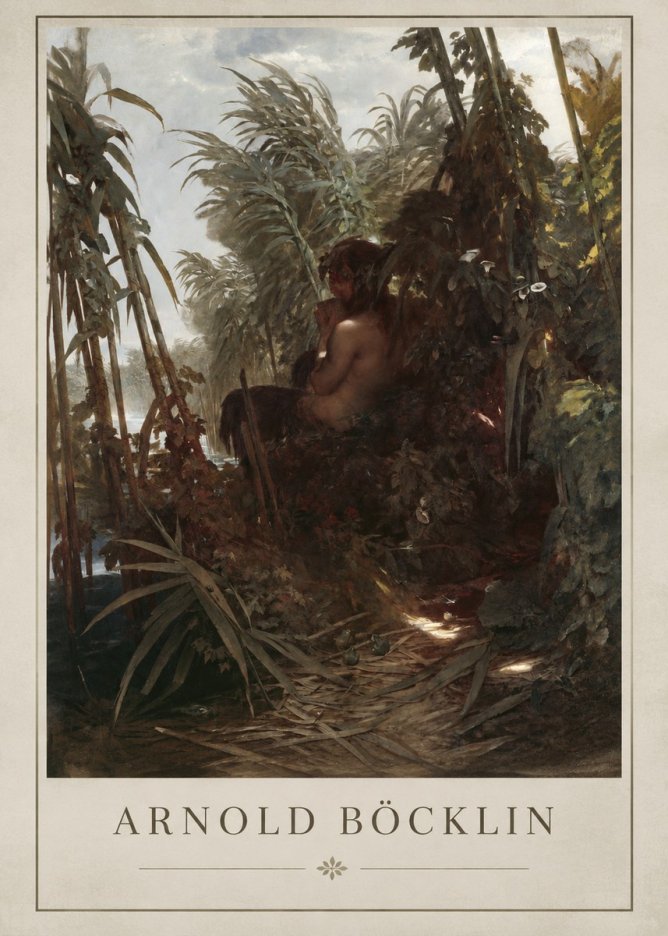 Arnold Böcklin Faun Playing the Panpipes No2 - Poster