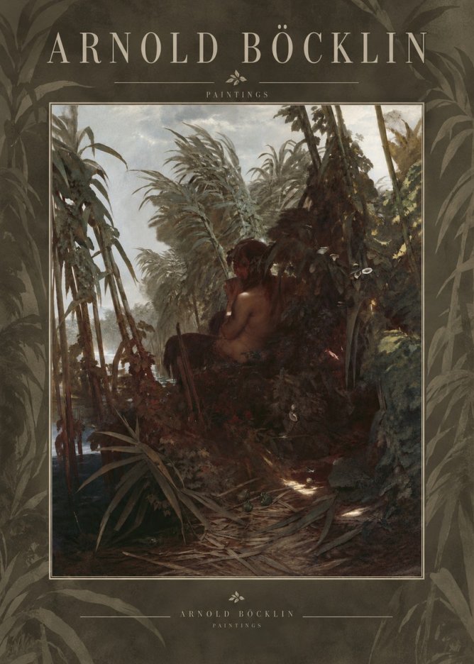 Arnold Böcklin Faun Playing the Panpipes No6 - Poster