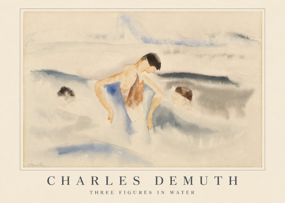 Charles Demuth Three Figures in Water No5 - Poster