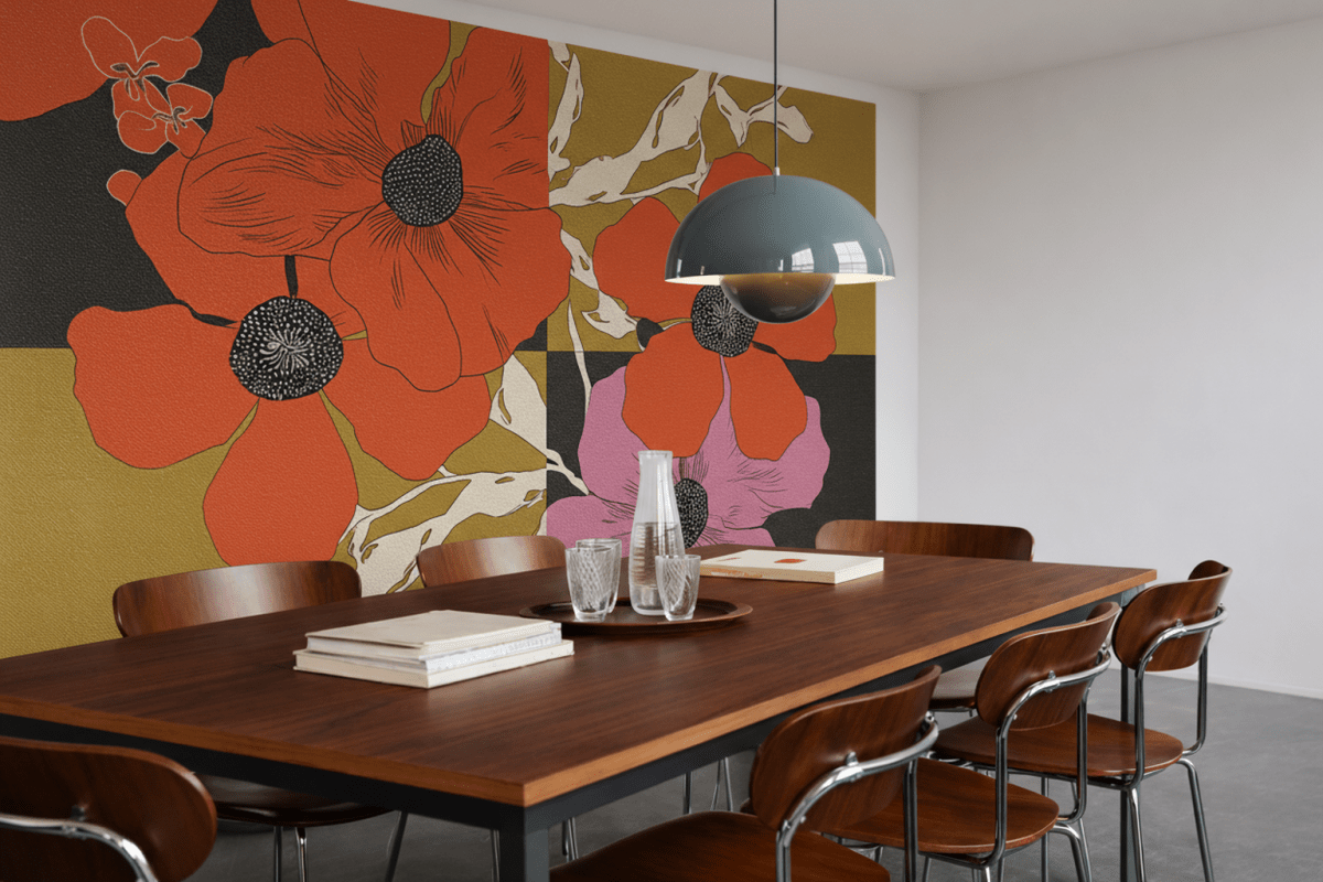 Crimson Blossom Tapestry