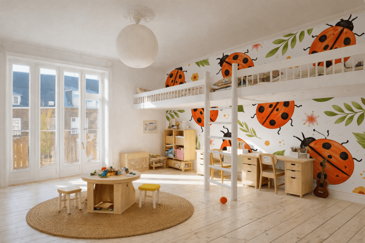 Vibrant Ladybug Tapestry