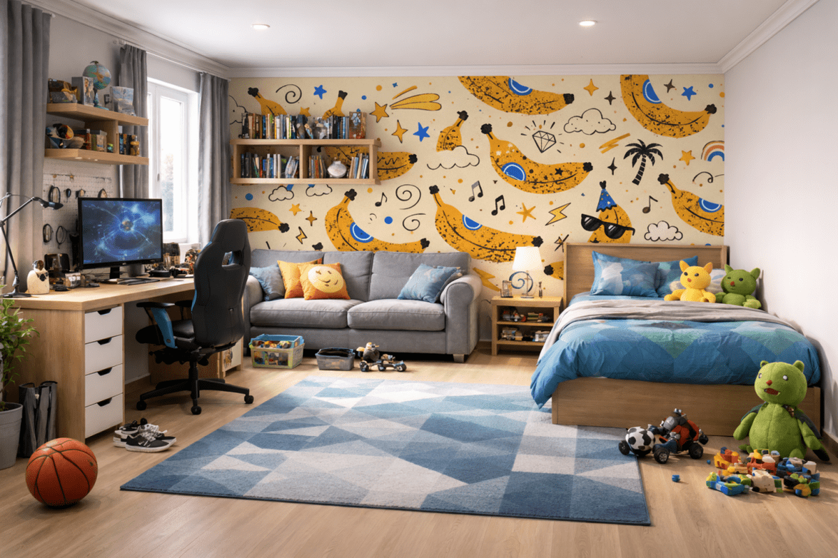 Whimsical Banana Mural