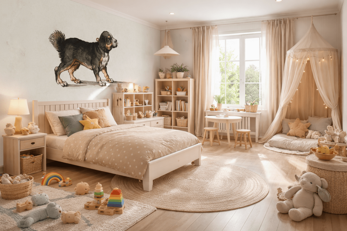 Playful Canine Silhouette