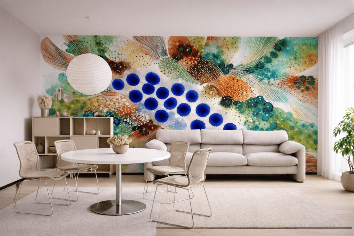 Vibrant Watercolor Ferns