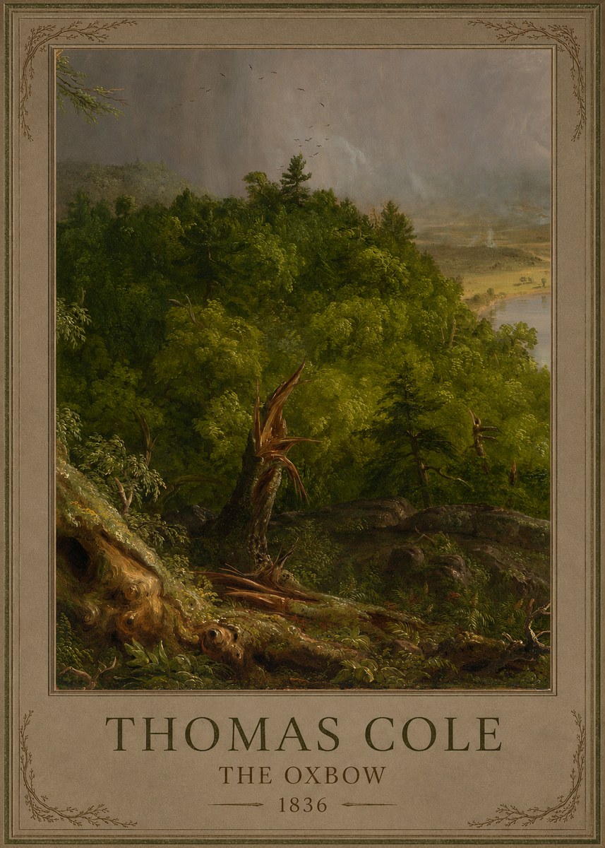 Thomas Cole View from Mount Holyoke, Northampton, Massachusetts, After a Thunderstorm—the Oxbow I No2 - Poster
