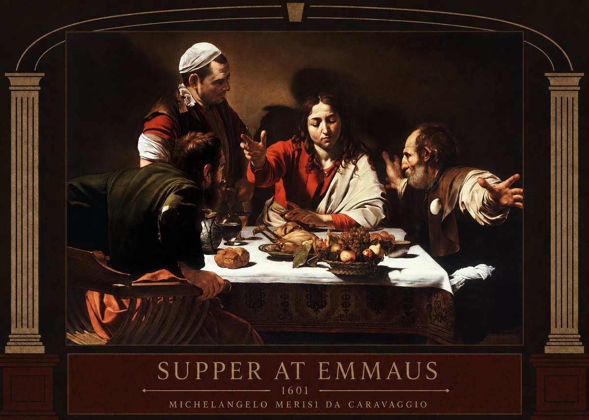 Michelangelo Merisi da Caravaggio Supper at Emmaus No3 - Poster