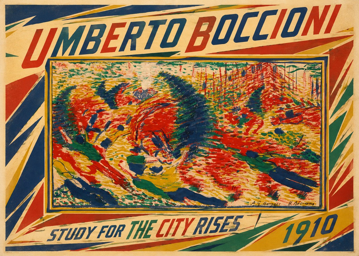 Umberto Boccioni Study for the City Rises No1 - Poster