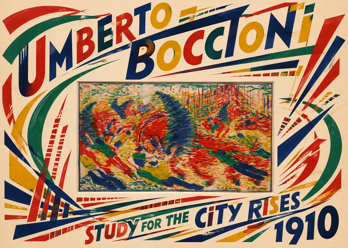 Umberto Boccioni Study for the City Rises No6 - Poster
