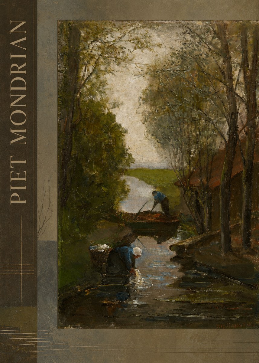 Piet Mondrian Washday on the Canal No4 - Poster