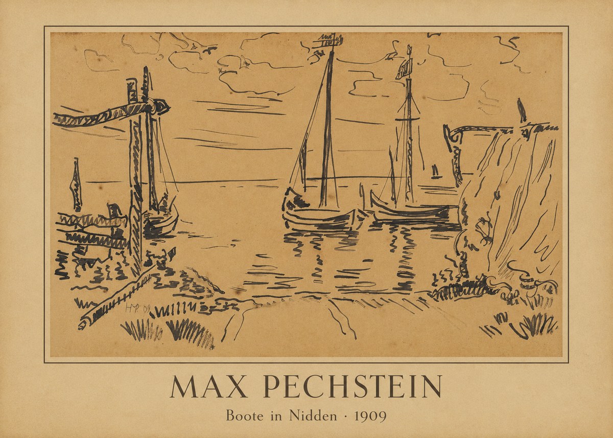 Max Pechstein Boote in Nidden No4 - Poster