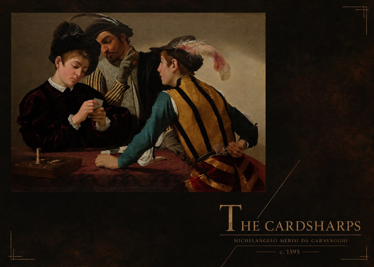 Michelangelo Merisi da Caravaggio The Cardsharps I No3 - Poster