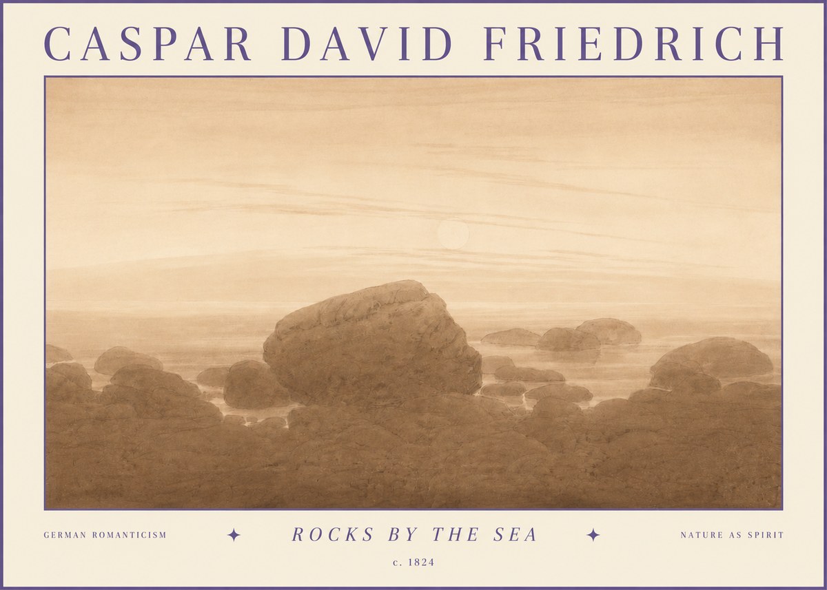 Caspar David Friedrich Rocks by the Sea No3 - Poster