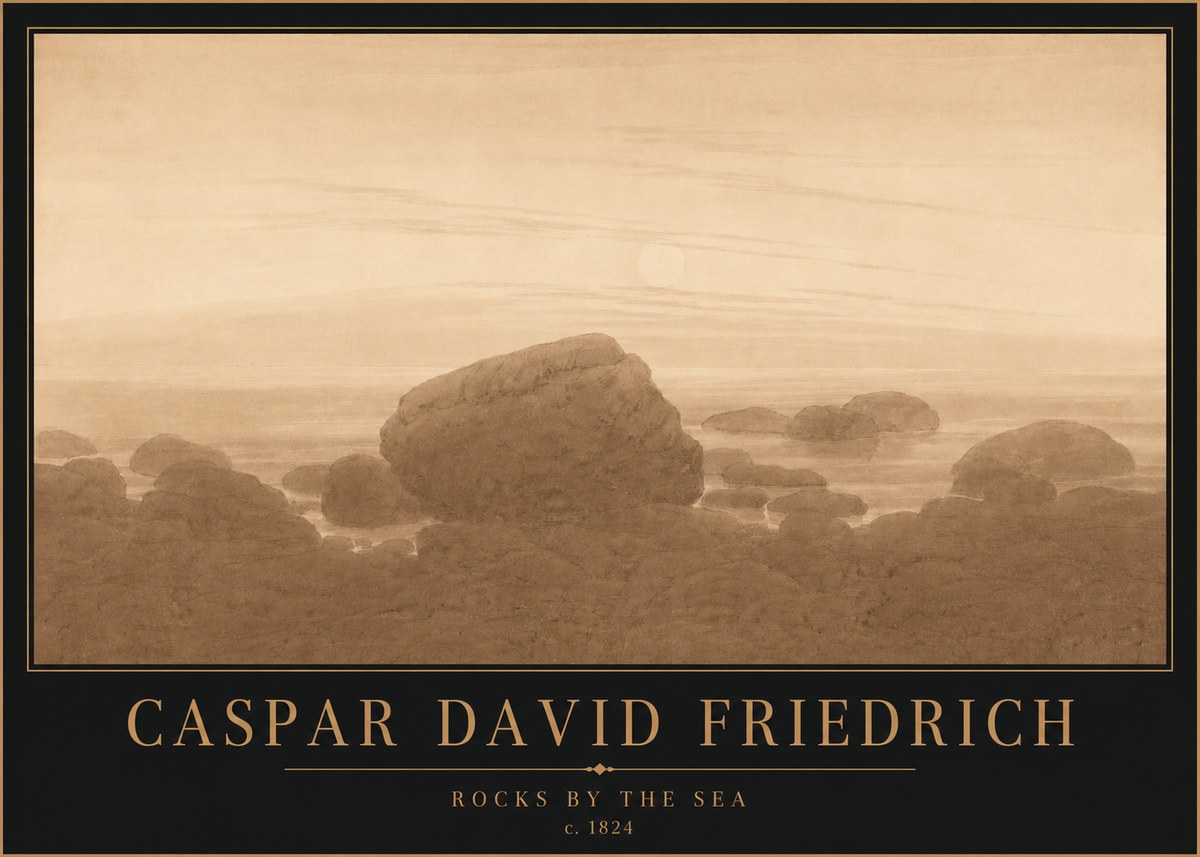 Caspar David Friedrich Rocks by the Sea No4 - Poster
