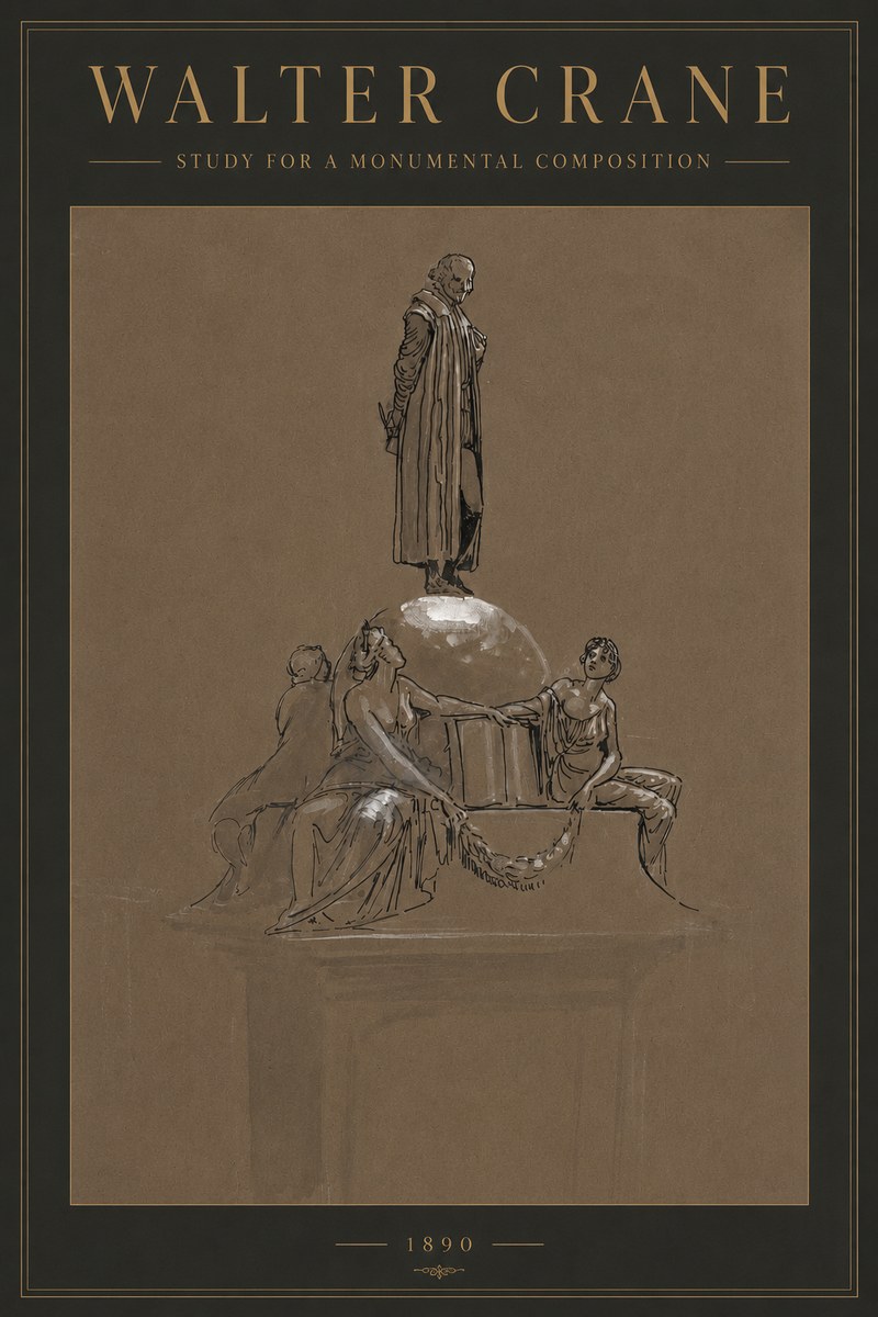 Walter Crane Study for a Monumental Composition No2 - Poster