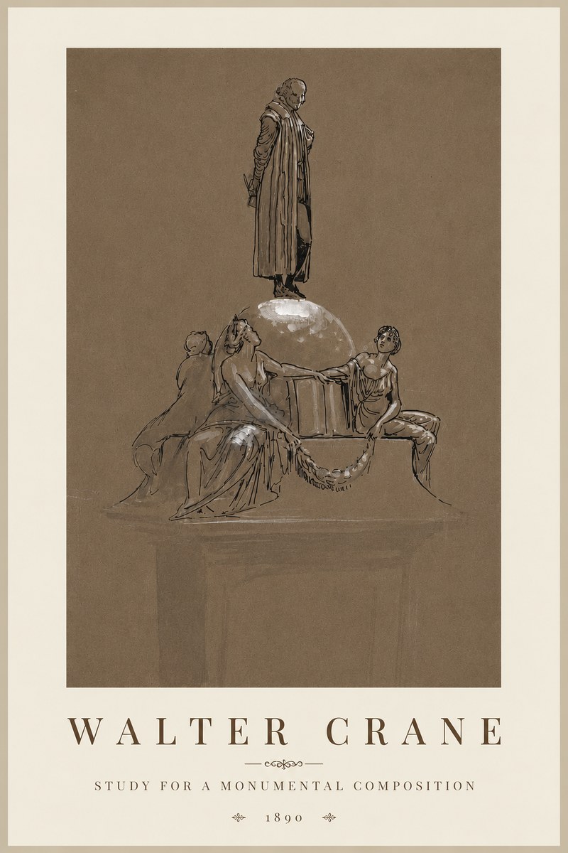 Walter Crane Study for a Monumental Composition No3 - Poster