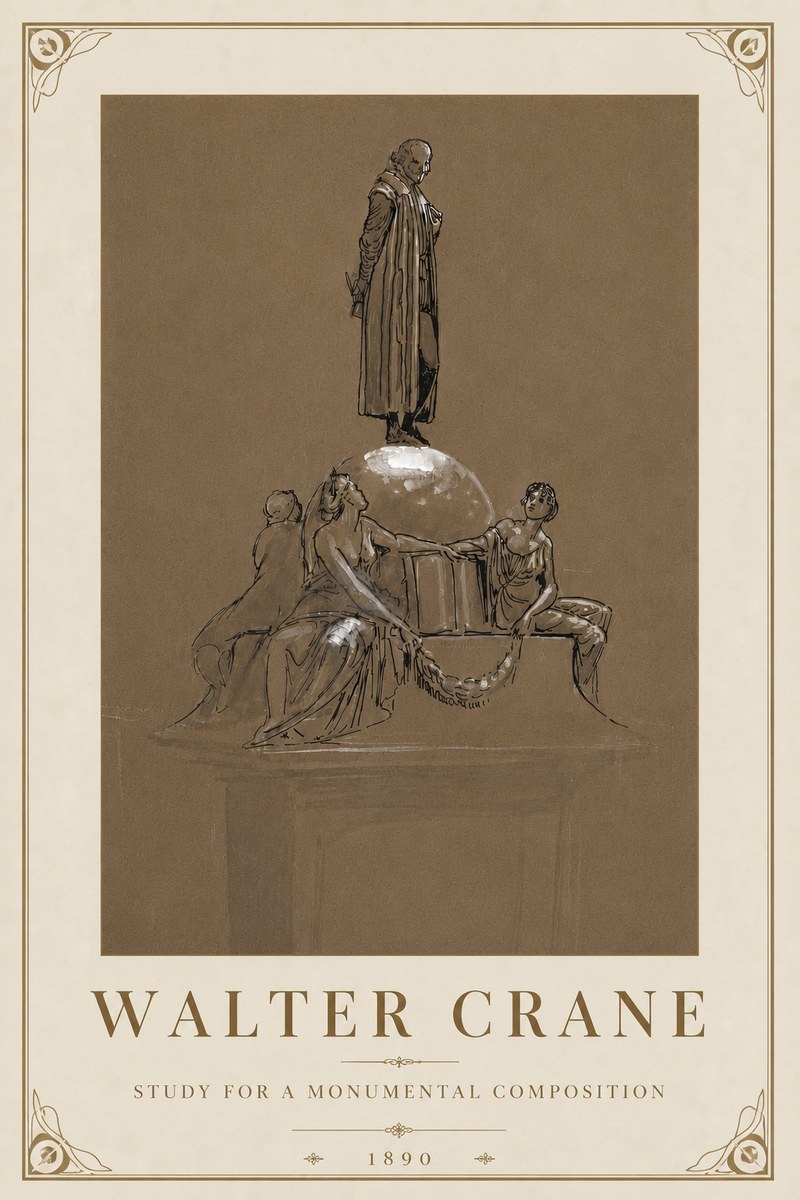 Walter Crane Study for a Monumental Composition No5 - Poster